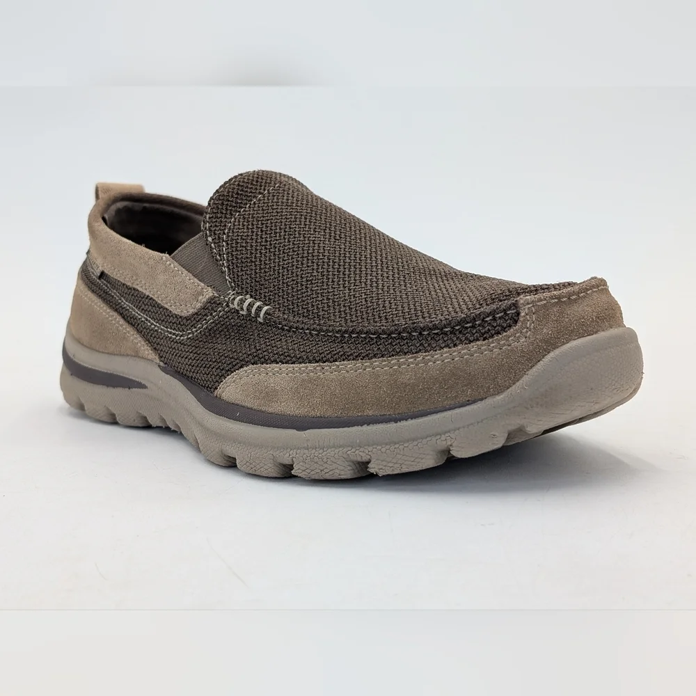 Skechers Pollard Wilfred Men Sz 9 Slip-Ins Memory Foam Mesh Upper Brown Loafers